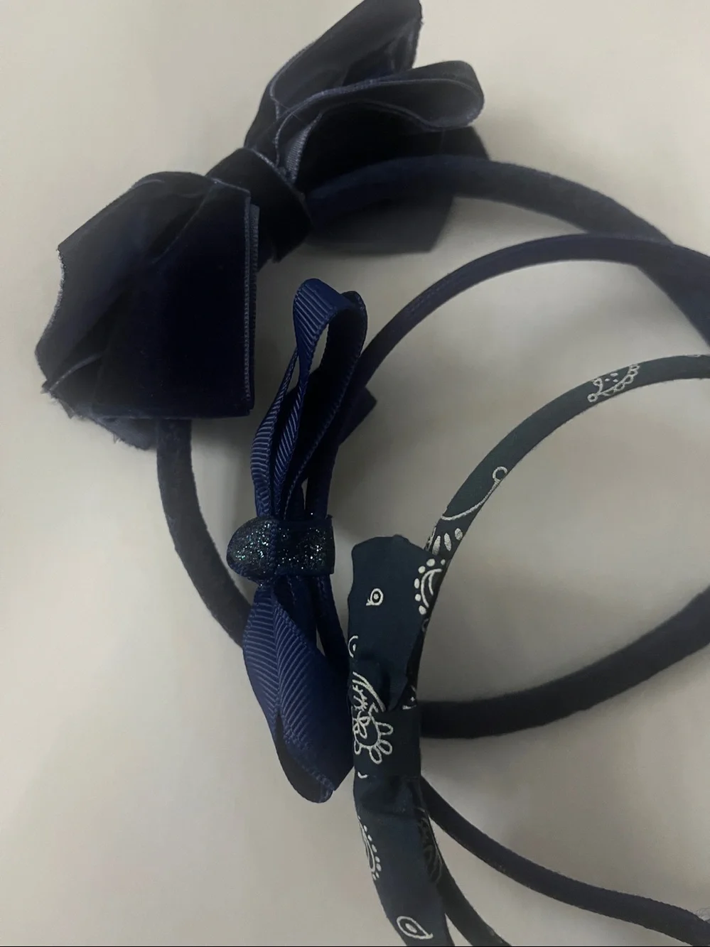 Girl’s Blue Bow Headbands 3pc Accessories Multi-style Headband Pack